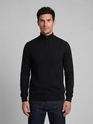 Hackett London Men's Brown Zip 100% Wool Sweater Size M HM702877