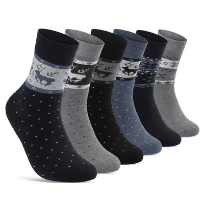 6 oder 12 Paar THERMO Socken Damen mit Innenfrottee Wintersocken Damensocken