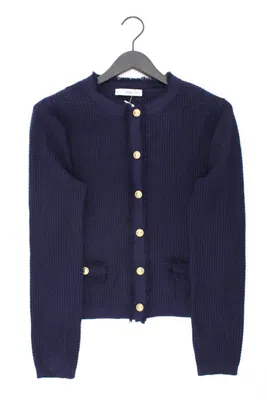 Mango Strickjacke Classic Cardigan für Damen Gr. 44, XL Langarm blau aus Viskose