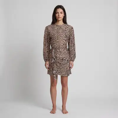 Maje Kleid Mehrfarbig Leopardenmuster Gr. 38 FR Damen MFPRO02700