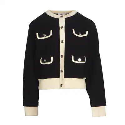 Sandro Strickjacke Schwarz Cardigan Gr. 40 FR Damen SFPCA00764