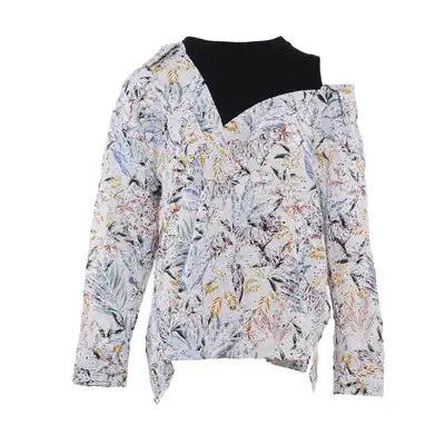 Maje Bluse Mehrfarbig Viskose Gr. 38 Damen Langarm Blumen Muster MFPTO00581