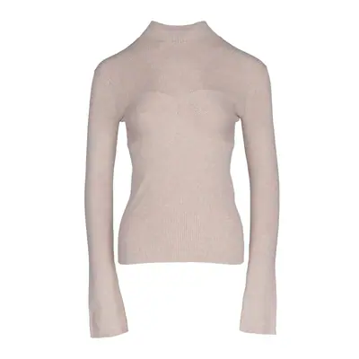 Maje Pullover Beige Stehkragen Wollmischung Strickpullover Gr. 36 S MFPPU00520