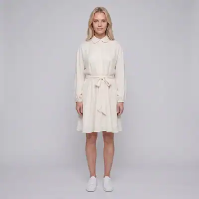 Maje Damen kurzes Hemdblusenkleid Ecru Größe 40 FR MFPRO02417