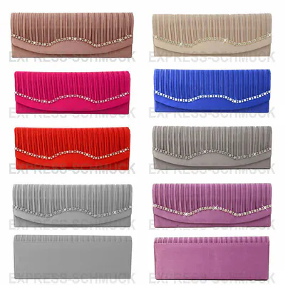 Clutch Tasche Abendtasche Party Handtasche Strass modisch Wellenmuster Neu Edel