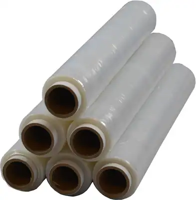 6 x Rollen Stretch Folie Hand transparent Stretchfolie 23 my 180 % 1,5 kg