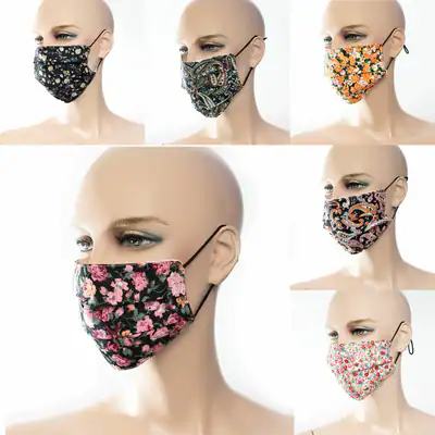 Mundmaske Blumen Paisley Muster mehrfarbig Behelfsmaske Fashion-Maske waschbar