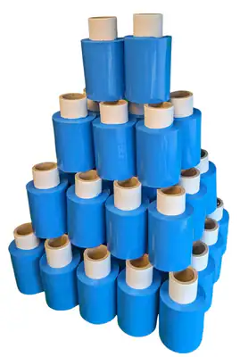 40 x Mini Rollen Stretchfolie Palettenfolie Verpackungsfolie 23 my Blau