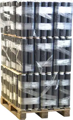 216 x Rollen 2,5 kg Stretchfolie Palette 23 my Schwarz Verpackungsfolie