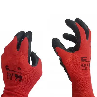 Arbeitshandschuhe Montagehandschuhe Handschuhe rot Latex Garten KFZ Gr. 7-11