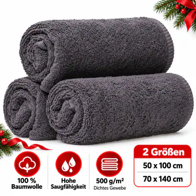 Handtücher Gästetuch Handtuch Duschtuch 100% Baumwolle 500g/m² Anthrazit