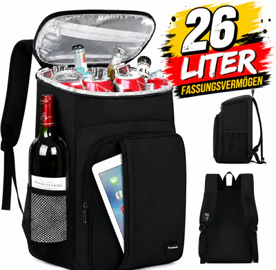 TRIZAND Kühltasche 26L Isolierter Kühlrucksack Rucksack Thermorucksack Picknick