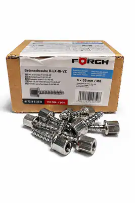 Förch Betonschrauben R-LX-IG-VZ 6 x 35 mm / M8 – verzinkt – 100 Stück