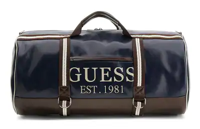 GUESS Oslo Weekender Reisetasche Tasche Blue dunkelblau dunkelbraun Neu