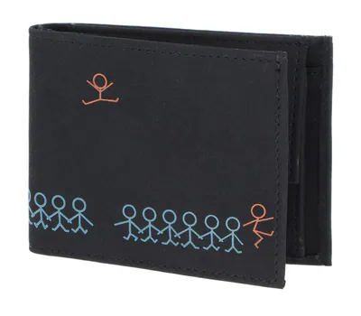 oxmox New Cryptan RFID Protect Geldbörse Jumping Jack Print Cyan Black Neu