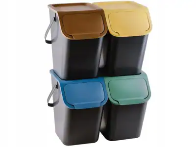 Mülleimer 4x25 Liter Abfalleimer Abfallsammler EKO BINI Mülltrennsystem