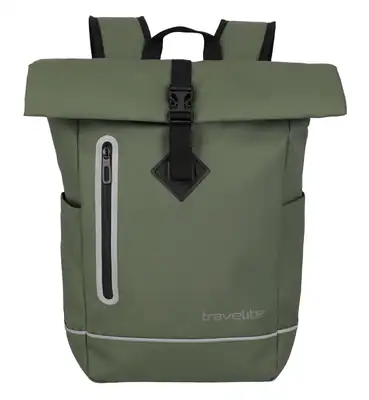 travelite Basics Roll-Up Backpack Plane Rucksack Rucksack Olive olivgrün Neu