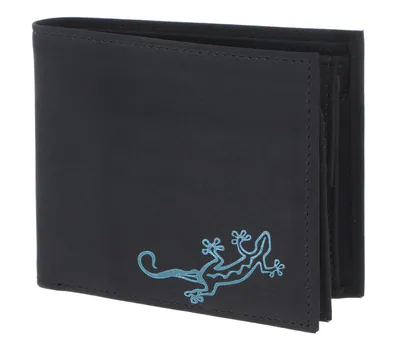 oxmox New Cryptan RFID Protect Geldbörse Lizard Print Cyan Black Neu