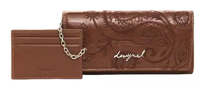 Desigual Mone Siroco Marina Long Wallet Geldbörse Kartenhalter Camel braun Neu