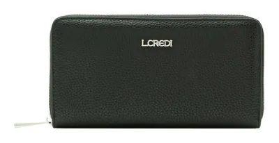 L.CREDI Perla Zip Around Wallet Geldbörse Black schwarz Neu