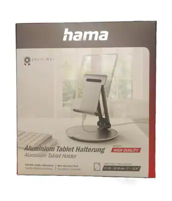Sehr hochwertige Halterung HAMA Aluminium für Tablets / Handy bis 13" 33cm