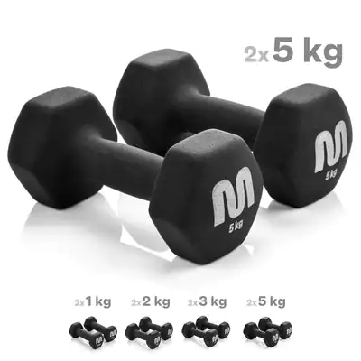 Neopren Hanteln Set Kurzhanteln 2er Set Hantelset 1kg-5kg Gym Fitness SCHWARZ🏋️