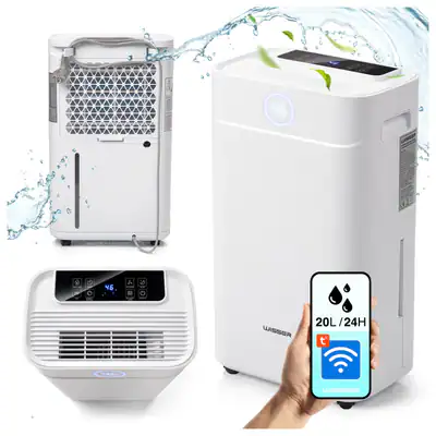 WISSER Luftentfeuchter 20L/24 h Raumentfeuchter Entfeuchter 50m² Wassertank 5,1L
