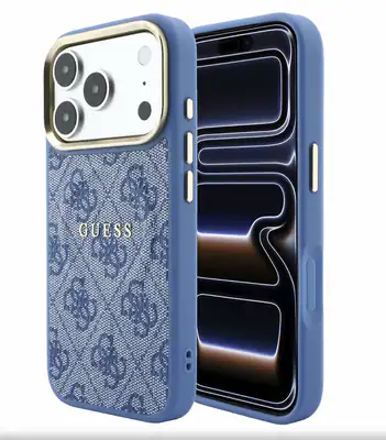 Guess hülle für iPhone 18 Pro / 17 Pro Guess Case Cover Schutzhülle Blau