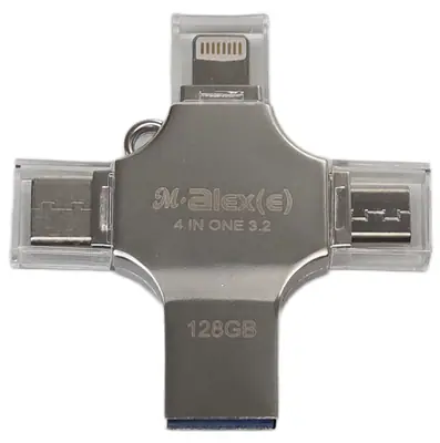 4in1 128GB USB3.2 Flash Drive Speicherstick Für iPhone 15 16 iPad OTG Android PC