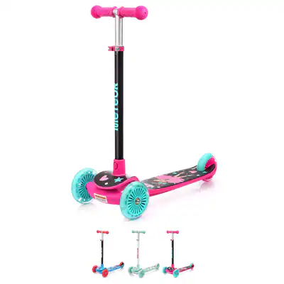 Kinderroller mit LED Stoßdämpfer 3-in-1 Dreiradscooter bis 50 kg Kinderscooter