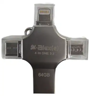4in1 USB Stick 64GB 3.2 Typ C USB C | Lightning | Micro Flash iPhone Android