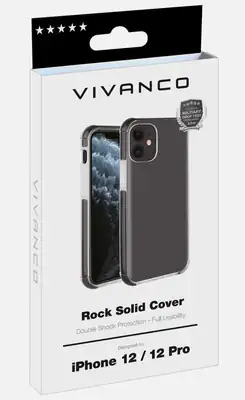 Vivanco Rock Solid Cover für Apple iPhone 12, iPhone 12 Pro Schwarz rand