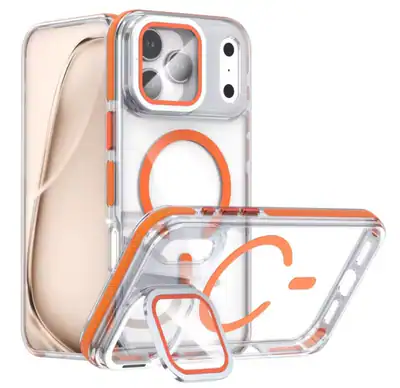 Handy Hülle Für iPhone 17 Pro Max Magsafe Hart Stroßfest + Halterung oben Schutz