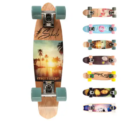 Skateboard HOLZ Board ABEC-7 Kickboard Kinder Ahorn Old School Kanadischer Skate