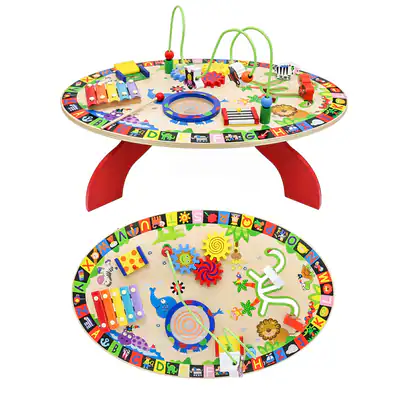 Motorik Spieltisch Baby aus Holz Activity Tisch für Kinder Aktivitätstisch Lern