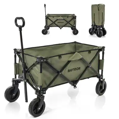 Faltbarer Bollerwagen Transportwagen Strandwagen Handwagen bis 80 kg GRÜN X-300