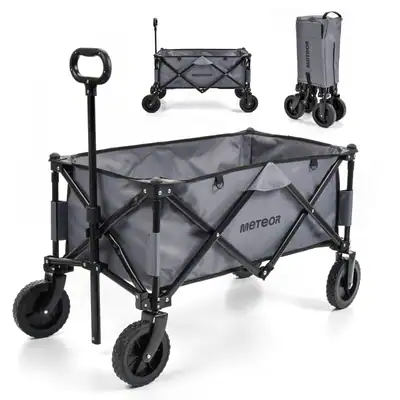 Faltbarer Bollerwagen Transportwagen Strandwagen Handwagen bis 80 kg GRAU X-300