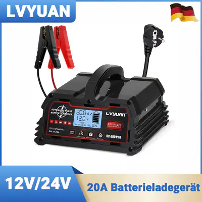 20A Auto Intelligente Batterieladegerät 12V/24V KFZ LKW Batterie Ladegerät AGM