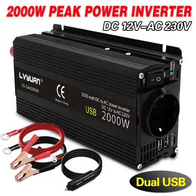 1000W DC 12V auf AC 230V Wechselrichter 2USB Spannungswandler kit Freier Versand