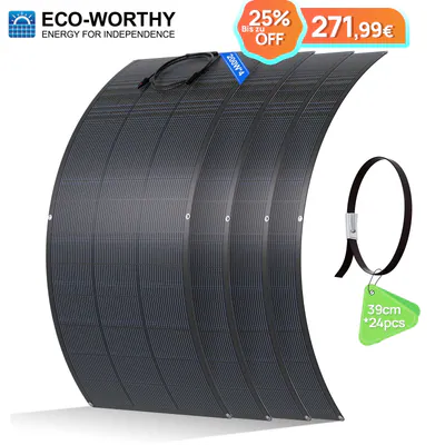 ECO-WORTHY 800W Flexibles Solarmodul Solarpanel für Wohnmobil Balkonkraftwerk