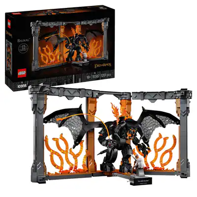 LEGO 10367 Icons Der Herr der Ringe: Balrog™ Bücherstütze Bausatz, Mehrfarbig
