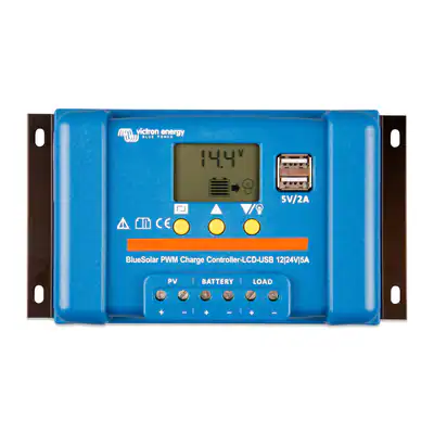 Victron BlueSolar PWM-LCD&USB Laderegler 12/24V-5A Solarladeregler SCC010005050