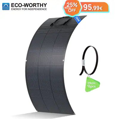 ECO-WORTHY 200W Flexibles Solarpanel Solarmodul für Wohnmobil Balkonkraftwerk