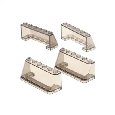 4x Lego Windschutzscheibe 2x6x2 transparent braun schräg Auto Scheibe 35336 4176