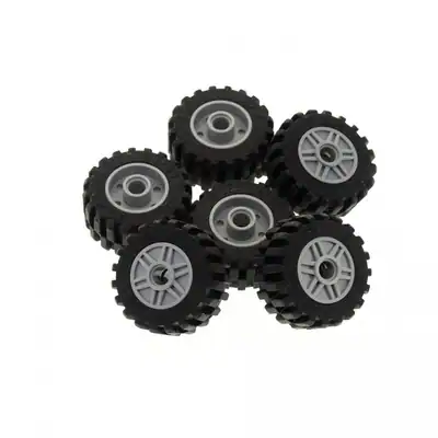 6x Lego Rad 30.4x14 schwarz Felge 18x14 neu-hell grau Pin Loch 92402 55981c05