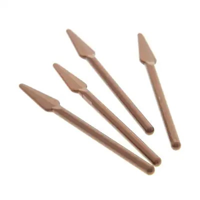 4x Lego Figuren Waffe Speer Stab Spitze braun Ende abgerundet Ritter 10039 4497