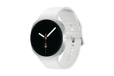 SAMSUNG Galaxy Watch 8 LTE 44 mm Smartwatch Kautschuk, 145-205 mm, Silver