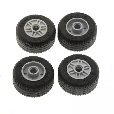 4x Lego Rad 30.4x14 schwarz Felge 18x14 neu-hell grau 58090 55981c03