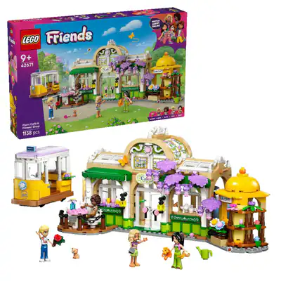 LEGO Friends 42671 Pflanzencafé und Blumenkiosk Bausatz, Mehrfarbig