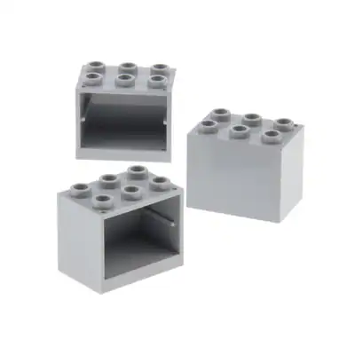 3x Lego Schrank Gehäuse 2x3x2 neu-hell grau Noppen leer Box 92410 4532b